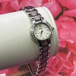 Ladies Seiko Analog Dual-Tone Diamond Bezel & Mother of Pearl Watch